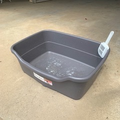 猫トイレ深型　固まる砂用トレイ　スコップ付き
