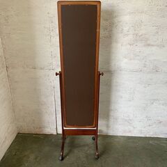 木製スタンドミラー 鏡 姿見の画像