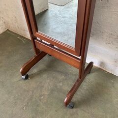 木製スタンドミラー 鏡 姿見の画像