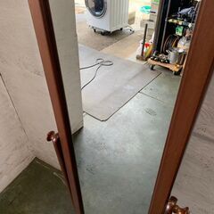 木製スタンドミラー 鏡 姿見の画像