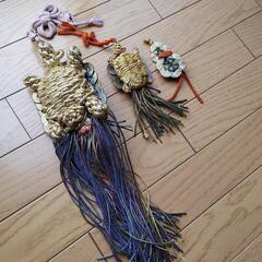 御縁アート 亀の置物 縁起物 5円玉アート 中古の画像