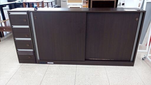 ★ジモティ割あり★  収納棚 ブラウン H88×D30×W191 クリーニング済み TJ5439