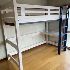 【受渡決定】デスク付きロフトベッド　耐荷重500kg　【4/28...