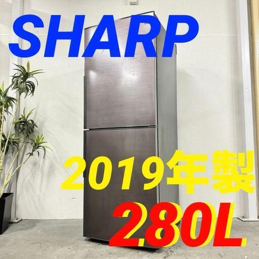 H 16289  SHARP 一人暮らし2D冷蔵庫 2019年製 280L ◆大阪市内・東大阪市他 5,000円以上ご購入で無料配達いたします！◆ ※京都・高槻・枚方方面◆神戸・西宮・尼崎方面◆生駒方面、大阪南部方面　それぞれ条件付き無料配送あり！