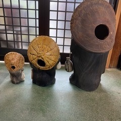 たぬきの置き物大、中、小3点の画像