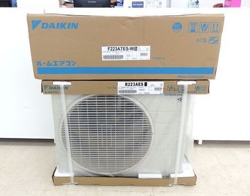 千歳市/恵庭市 未使用 ダイキン ルームエアコン 主に6畳用 S223ATES-W F223ATES-W R223AES