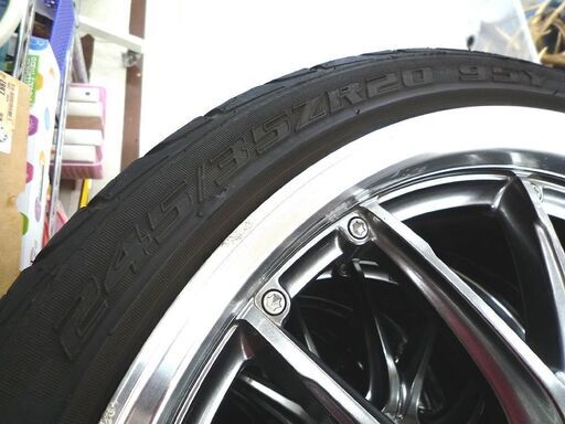 タイヤ付きホイール4本セット 20インチ Voltec 114.3 5H ET38 8.5J 245/35ZR20 ヴェルファイア 中古 苫小牧西店