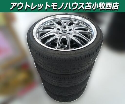 タイヤ付きホイール4本セット 20インチ Voltec 114.3 5H ET38 8.5J 245/35ZR20 ヴェルファイア 中古 苫小牧西店