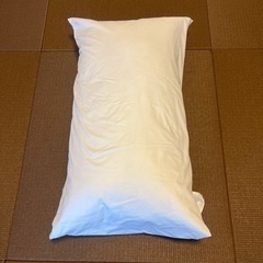 【使用頻度少】丸八真綿 羽根枕　500*900mm　カバー付きの画像