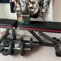 トレーニングベンチ＆チューブ＆ダンベルセット