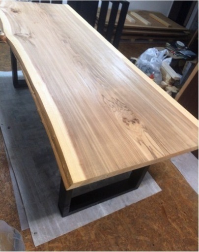 大特価 値下げ 長さ208cm 新品 一枚板ダイニングテーブル