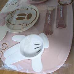 【ディズニー】【新品未使用】ミニー　ベビー　カトラリー&お皿セットの画像