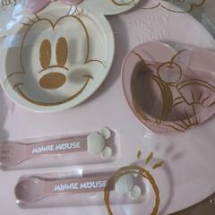 【ディズニー】【新品未使用】ミニー　ベビー　カトラリー&お皿セットの画像