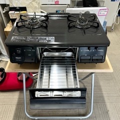 【超美品‼️】パロマ 2021年製 都市ガス用 ガステーブル グリル部未使用 ブラック♪の画像