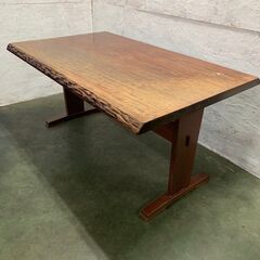 天然木 一枚板テーブル 天板 ダイニングテーブル ２本脚 天然木製 インテリア家具の画像