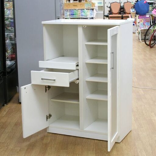 ニトリ 食器棚 ミドルレンジボード　キッチンボード 幅80㎝ ミドルレンジボード ニトリ NBANDA 80MRB-WH 幅80×奥行42×高さ