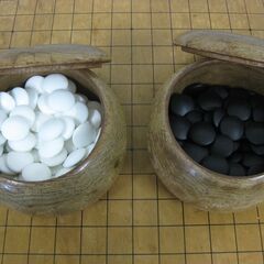 脚付き 囲碁盤 へそなし ＆ 碁石(黒100個、白120個) セット 幅42cm×奥行45cm×厚み15cm の画像