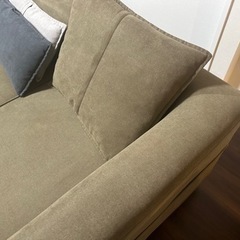 関家具｜SEKI FURNITURE 左カウチソファ コモル（カーキ/2人掛け右肘ソファ＋左肘カウチ/約幅226×奥行84~150×高さ62×座面高さ38cm）の画像