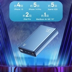 【新品未使用】モバイルバッテリー PD対応 30000mAh 100W高速充電 3台同時充電可能 ノートパソコン充電可能 QC3.0 USB出力 Type-C出力/入力 3ポート LED残量表示 ポータブル電源 スマホ充電器 携帯充電器 パワーバンク 【PSE認証済】 iPhone iPad Android 各種対応 ①の画像