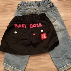BABY DOLL 100 スカートとデニムズボン　女の子の画像