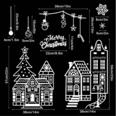 クリスマス ウォールステッカー クリスマス静電ステッカー北欧風ホワイトの画像