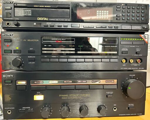 SONY　オーディオセット　TA-V910　AVH-910　CDP-65　APM-20AV　通電確認　ジャンク