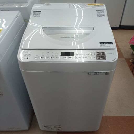 ★ジモティー割引有★ SHARP 5.5kg電気洗濯乾燥機 ES-TX5F 2022年製 中古品