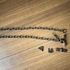 家具転倒防止金具 チェーン長さ80cm 10個