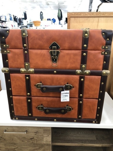 【軽トラック貸出サービス有】レトロボックスチェスト50/L サンコウ　3段　オレンジ