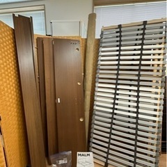【早い物勝ち！】 IKEA クイーンベッドフレーム  MALM マルム 　ブラウン/ロンセット  分解済み