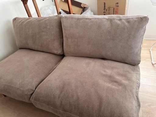 ソファ 2人掛けソファ + オットマン 明日18時まで〆❗️