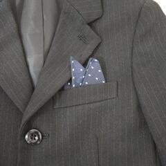 フォーマルスーツ　男の子　100cm 3 点セット　胸チーフ　ワンタッチネクタイ　結婚式　入学式　卒園式　七五三の画像