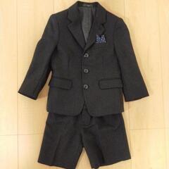 フォーマルスーツ　男の子　100cm 3 点セット　胸チーフ　ワンタッチネクタイ　結婚式　入学式　卒園式　七五三の画像