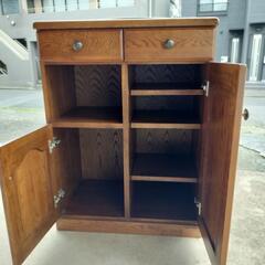 ずっしり重い電話台　レンジ台　収納棚　小引き出し付家具 ドレッサーの画像