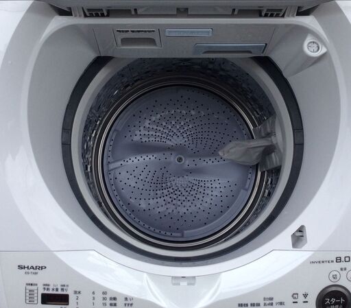 RKGSE-163】特価！シャープ/SHARP/8kg縦型洗濯乾燥機/ES-TX8F-W/中古品