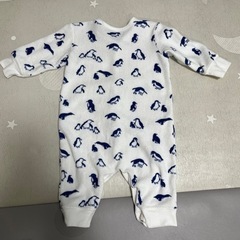 プチバトー　ペンギン柄ロンパース　6m/67㎝　靴下付の画像