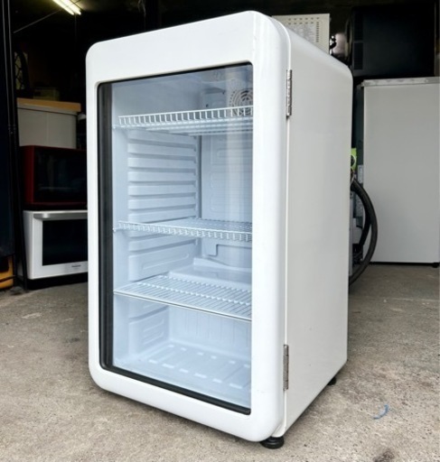 札幌市内配送可 21年製 Hijiru ヒジル 95L レトロ冷蔵ショーケース HJR-RK100WT LED灯 ホワイト 02