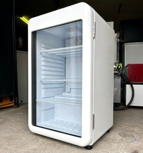 札幌市内配送可 21年製 Hijiru ヒジル 95L レトロ冷蔵ショーケース HJR-RK100WT LED灯 ホワイト 03