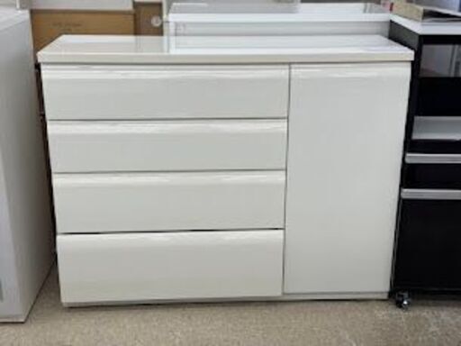 ★ジモティ割あり★  キッチンカウンター 白 H93×D42×W120 クリーニング済み TJ5461
