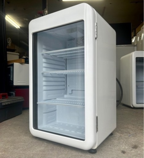 札幌市内配送可 21年製 Hijiru ヒジル 95L レトロ冷蔵ショーケース HJR-RK100WT LED灯 ホワイト 05