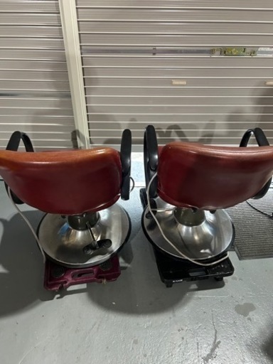 barberチェア　　バーバーチェア　電動　動作品　アンティーク　タカライス　