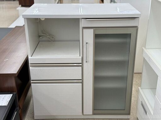 ★ジモティ割あり★  レンジ台 白 H105×D49×W89.5 クリーニング済み TJ5463