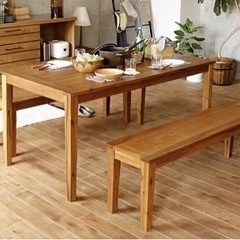 一点のみ,早い者勝ち/高級ブランド,DRAW（ドロウ） 木目調ダイニングテーブル 3点セット,の画像