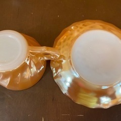 【愛品館 江戸川店】アンカーホーキング ファイヤーキング ピーチラスタ シェル デミタスカップ&ソーサー6客セットID:102-027242-007の画像