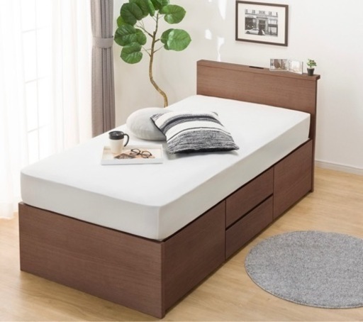 シングルベッドフレーム（ミドルブラウン）