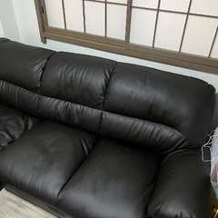 ニトリ　合皮カウチソファ(Nシールド ビット3RC DBR) の画像