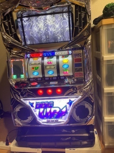 ディスクアップ　白パネル　コイン不要機　スロット　実機　台付き
