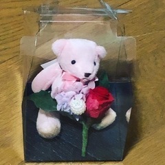 くまちゃんマスコット付き　プリザーブドフラワー 