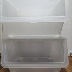 イケア　FIRRA 透明ふた付きボックス2個　44.5x42x3...