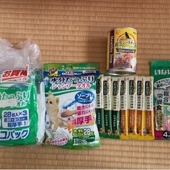 犬用ちゅーるごはん11本、犬シニア用缶詰め、シャンプータオル4パ...